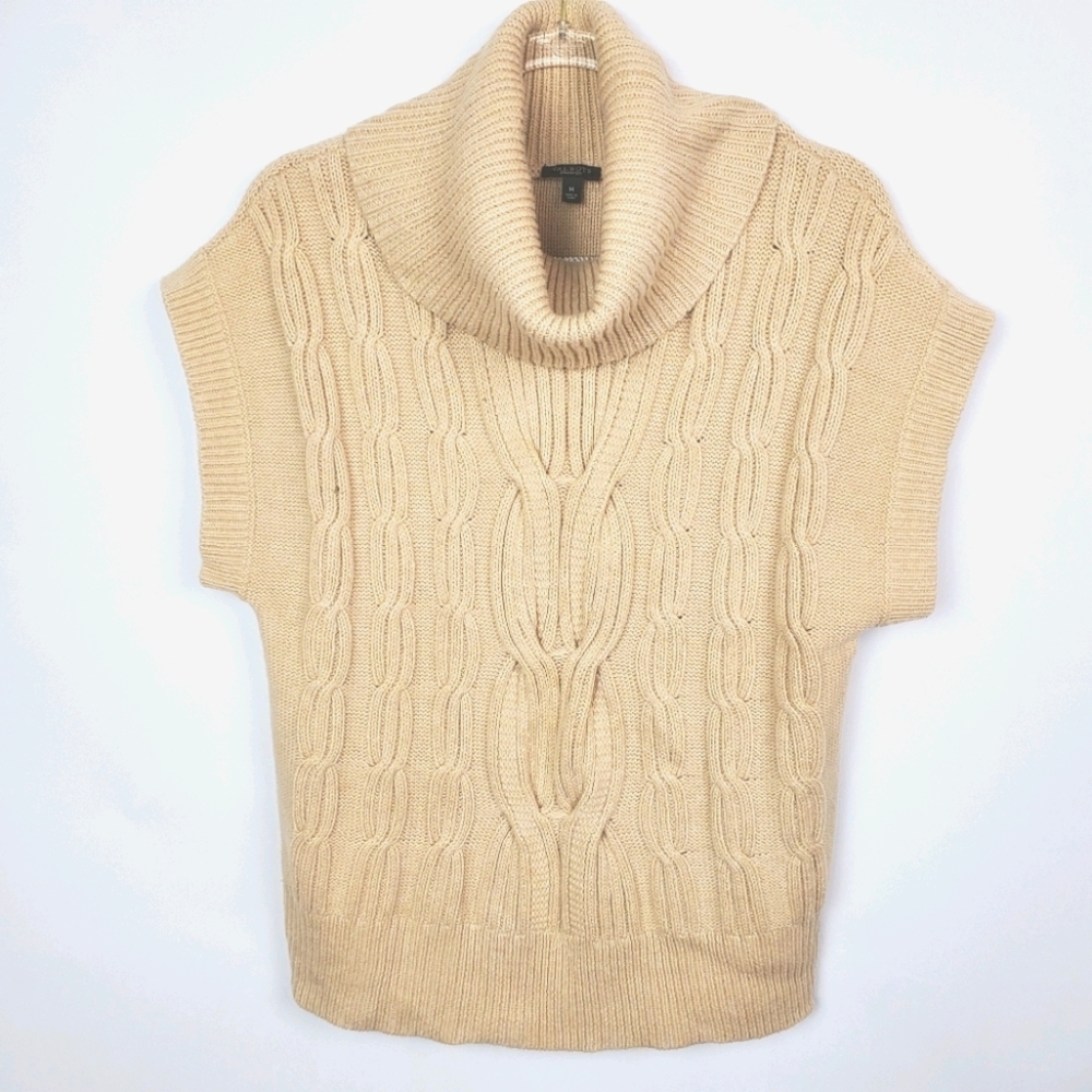 TALBOTS COWL NECK SHORT SLEEVE SWEATER